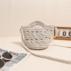 Women's Crochet Straw Crossbody Bag