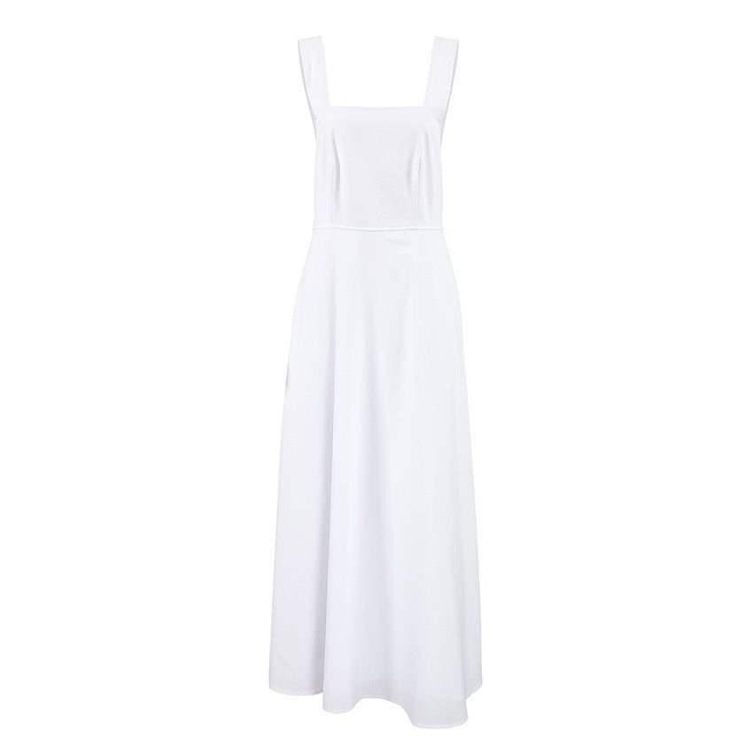 Women's Black Halter Backless A-Line Maxi Dress
