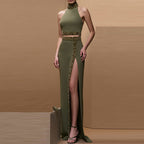 Women's Spring Summer Heavy Industry Vest and Skirt Two-Piece Set