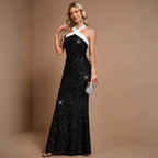 Women's Black Sequin Maxi Dress
