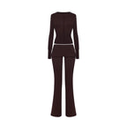 Knit Top & Bootcut Pants Set