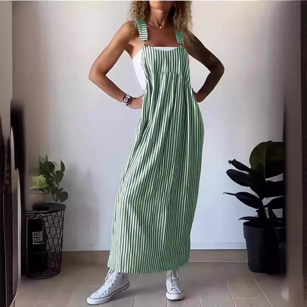 Summer Striped Overall Skirt