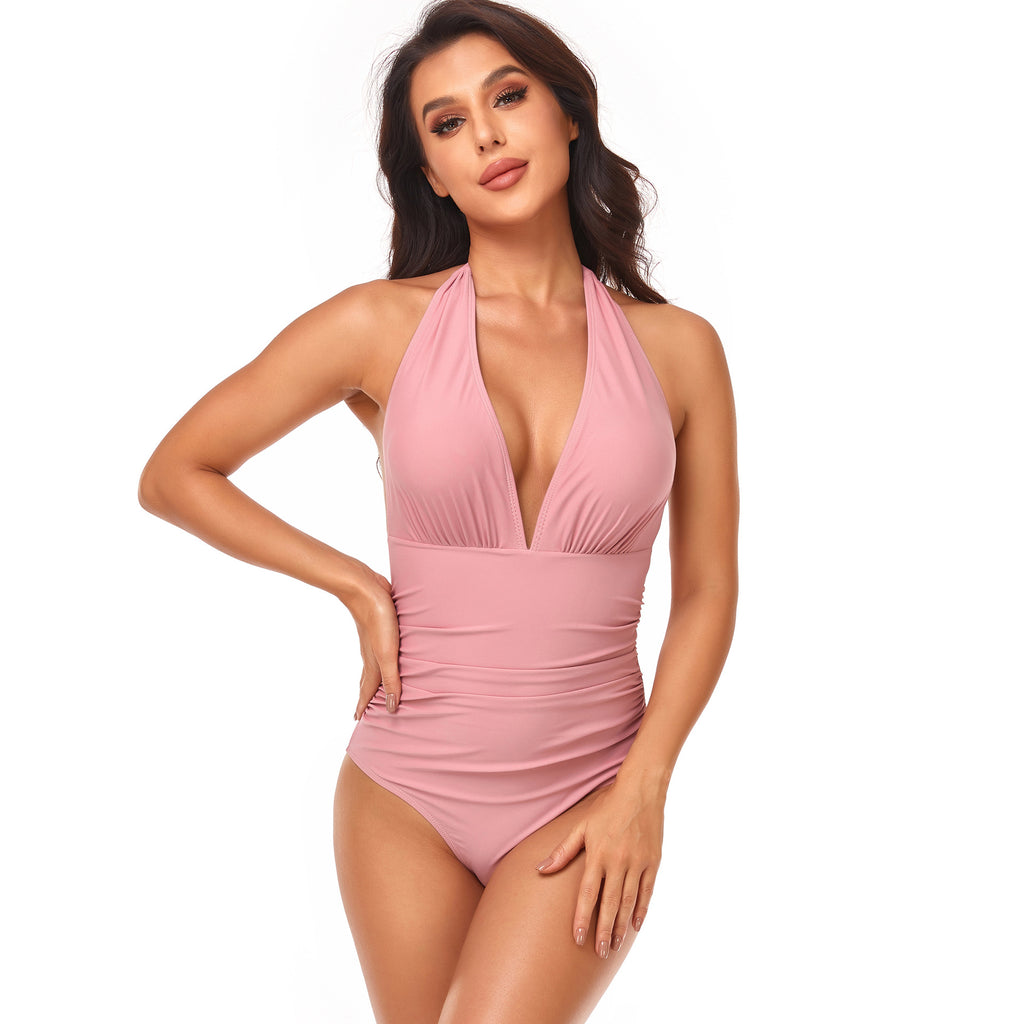 Solid Color One-piece Swimwear