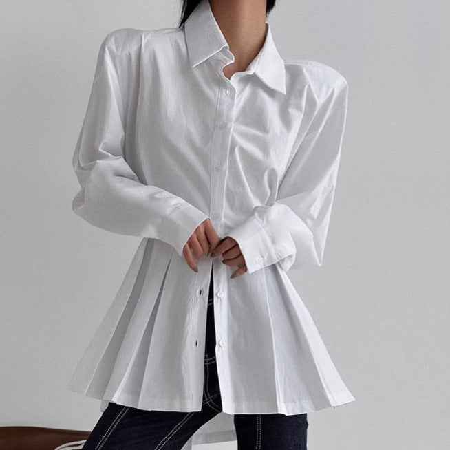 Women's Cotton Lace-Up Lace Shirt