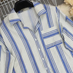 Women's Striped Shirt & Shorts Casual Set