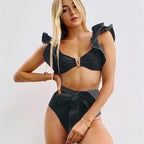 Solid Color Bikini Swimwear