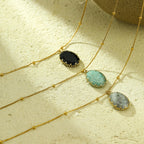 Retro Natural Stone Ladies Clavicle Chain Necklace