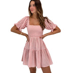Plaid Pleated Corset Dress