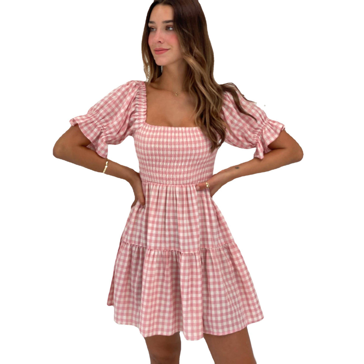 Plaid Pleated Corset Dress