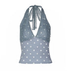 Women Clothing Summer Sexy Lace Printed Polka Dot