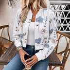 Floral Print Cropped Jacket