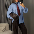 French Top Niche Design Detachable Collar Women Blouse Long