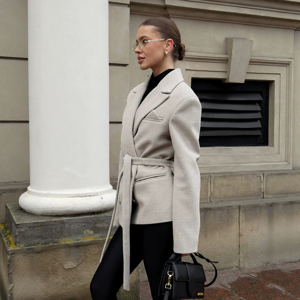 Women's Double-Breasted Woolen Coat