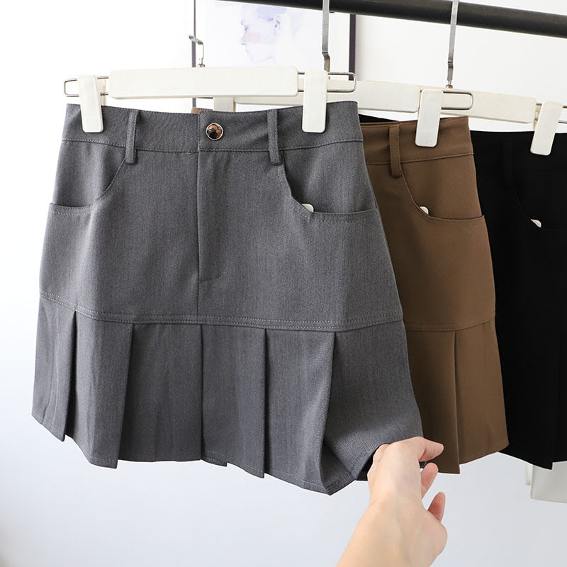 Upper Body A Line Early Autumn Korean Stitching Skirt