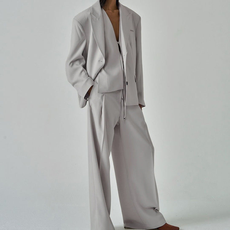 Women's Blazer, Vest & Wide-Leg Pants Set