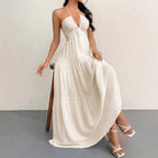 Women's Backless Pleated Dress