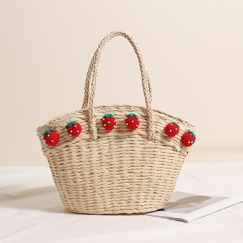 Women's Strawberry Vegetable Basket Bag Hand Bag