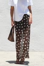 White Dots on Coffee Background