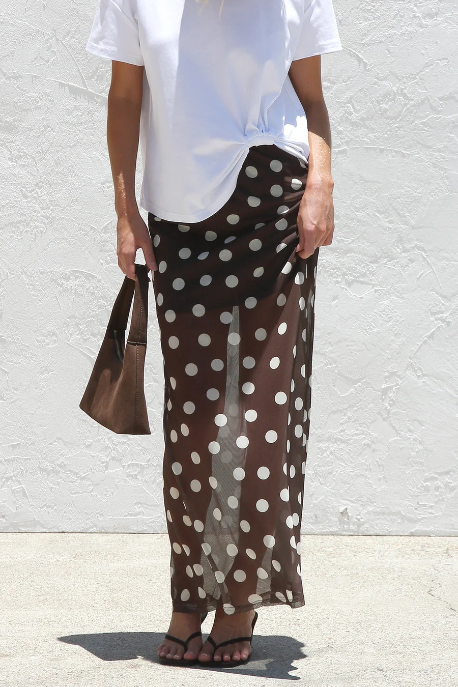 White Dots on Coffee Background