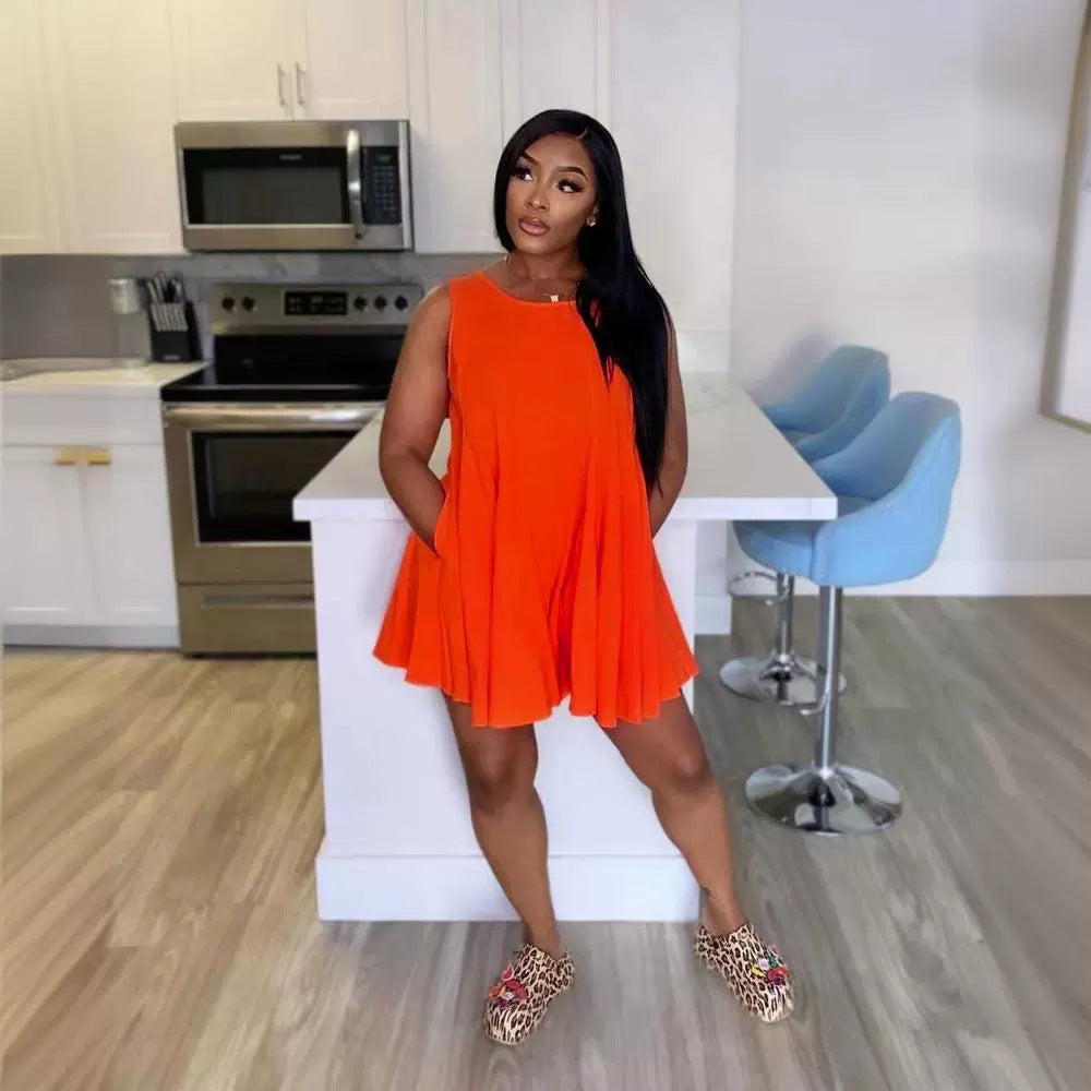 Sleeveless Pocket Mini Dress