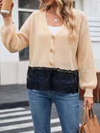 Beige Coat Black Lace