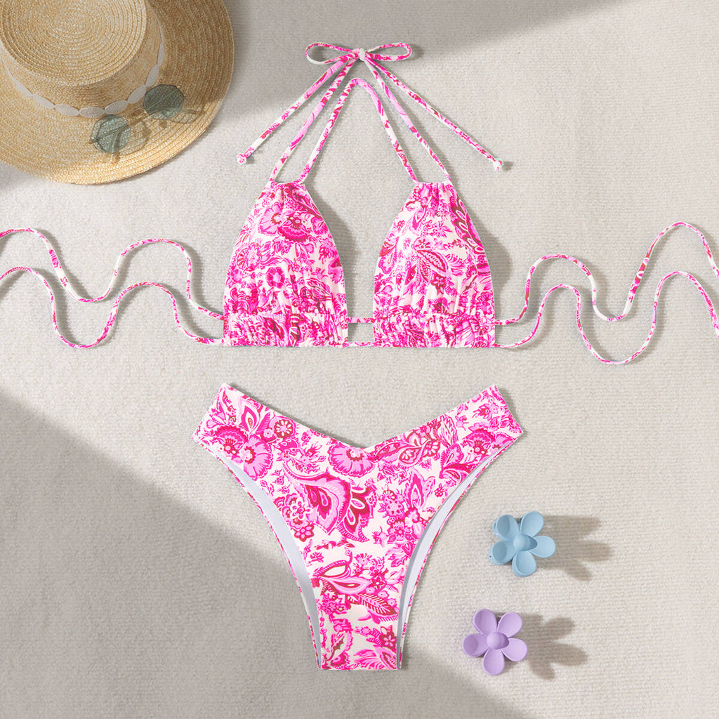 Solid Color Bikini Swimwear