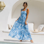 Summer Bohemian Vacation Beach Loose Strap Dress