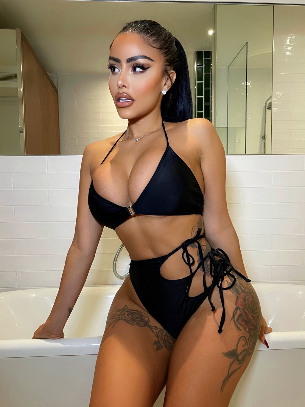 Solid Color Bikini Swimwear