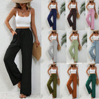 Women's Solid-Color Wide-Leg Pants