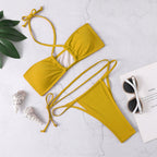 Solid Color Bikini Swimwear
