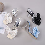 Women's Fairy Transparent Ankle Strap Open Toe Stiletto Heel