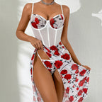 Women Clothing Vacation Seaside Atmosphere Overall Dress Floral Tied Dress Women Summer Dress
