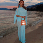 Women's Sheer Backless Ribbon Dress