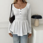 Women's Polka Dot Smocked Top