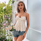 Women's Summer Women Halter Cami Dress Floral Top Want to Design Backless