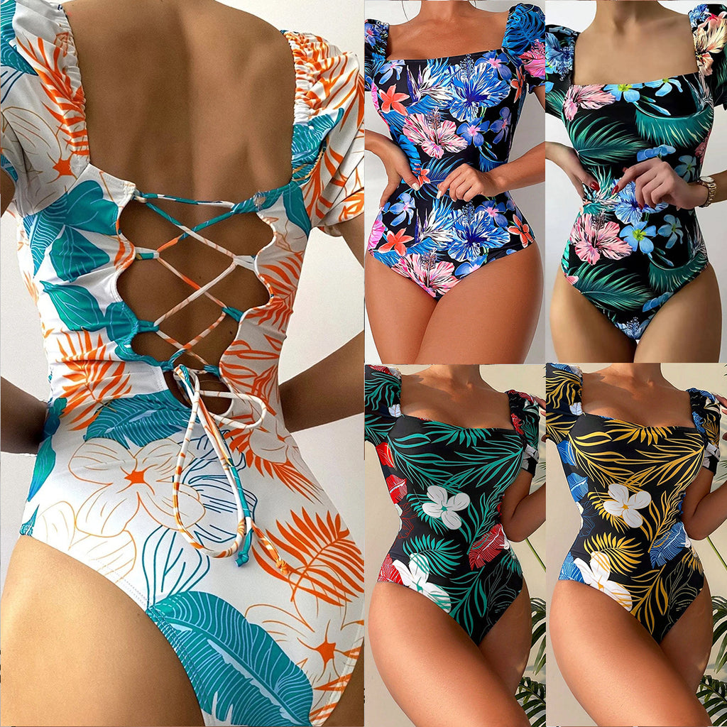 Printed Floral One-piece Swimwear