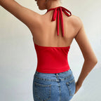 Women’s Halter Slim-Fit Backless Vest Top