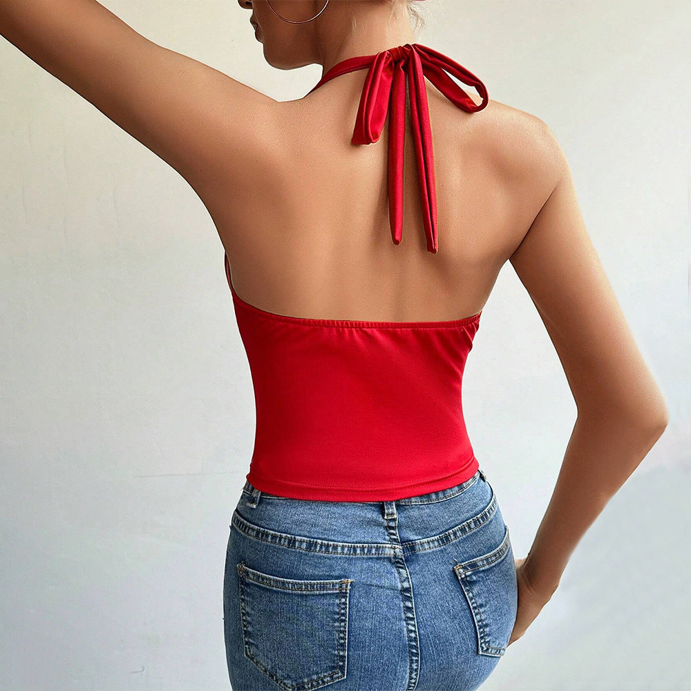 Women’s Halter Slim-Fit Backless Vest Top