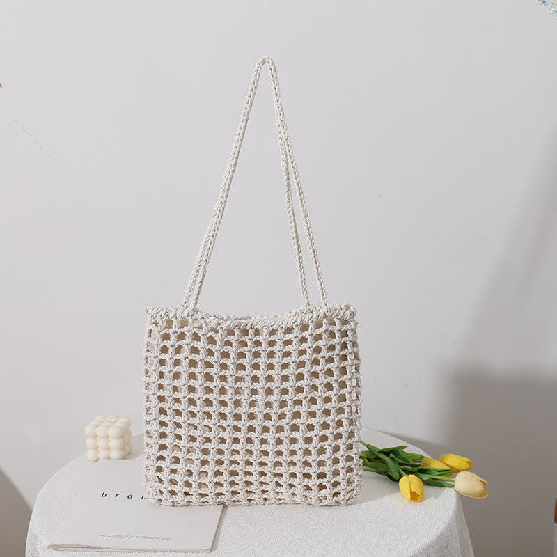 Women's Plaid Woven Shoulder Bag