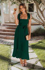 Elegant Rope-Split French Dress