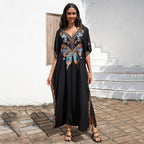 Rayon Embroidered Cover Up Swimwear