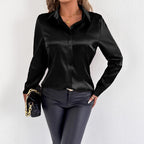 Women's Satin Summer Satin Shirt Satin Shirt