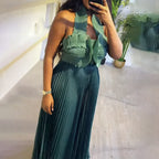 Women’s Halter Top & Pleated Pants Set