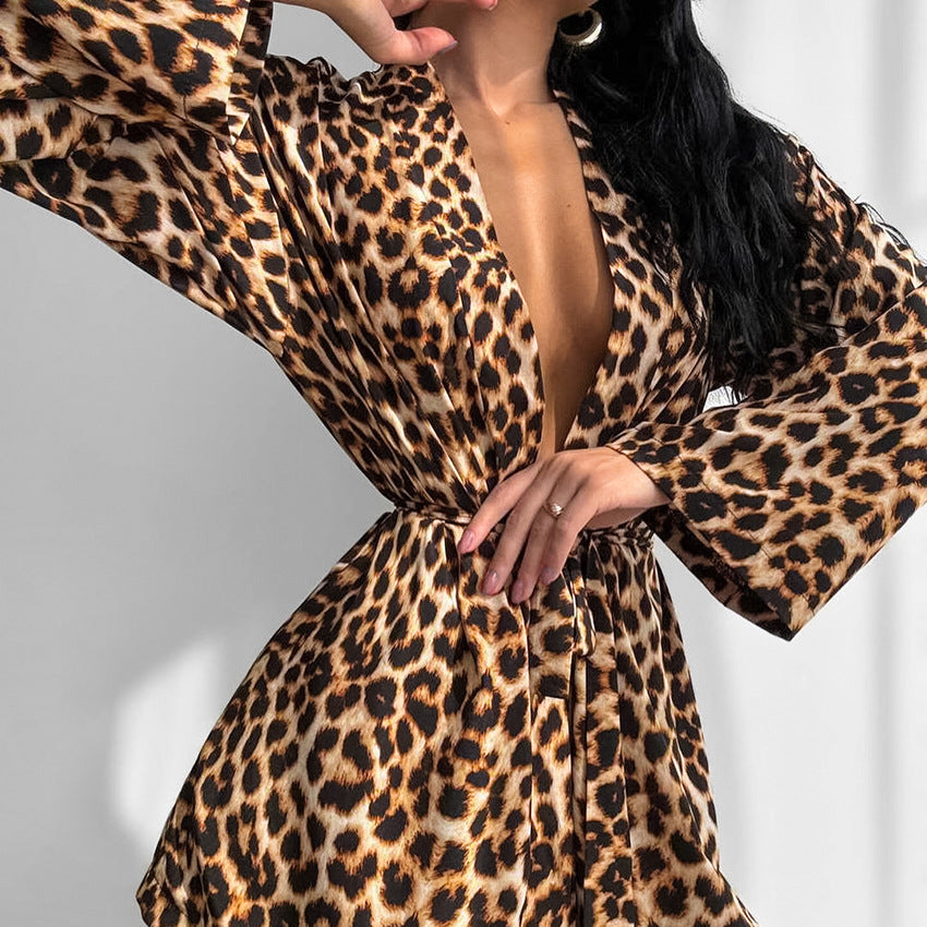 Autumn Leopard Pajamas Lingerie