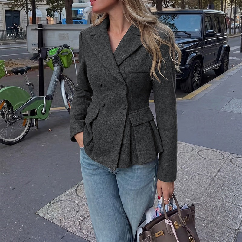Women's Double-Breasted Wool Blazer