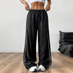 Women's Wide-Leg Contrast Pants
