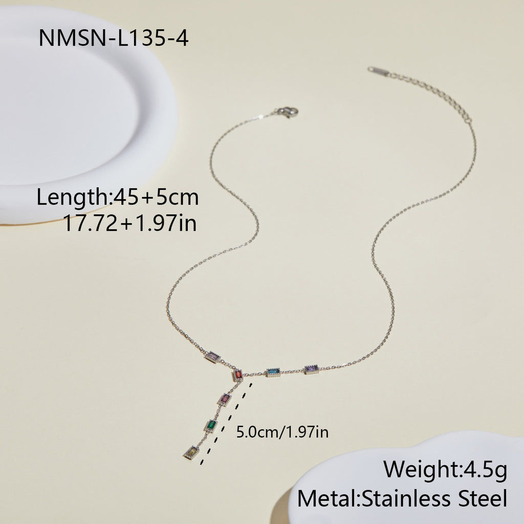 Steel Rectangular Necklace