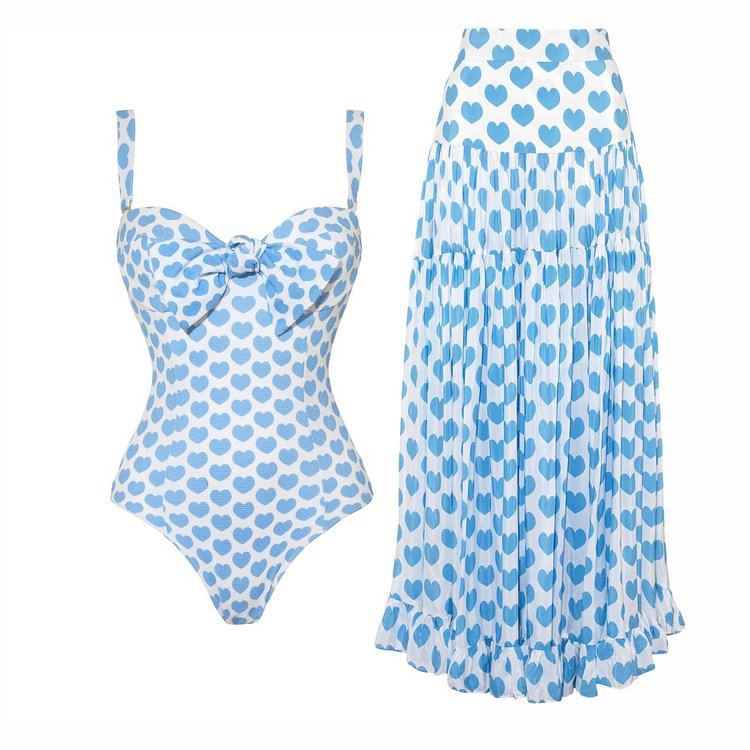 Heart Printing One-piece Swimwear