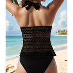 Lace Stitching Tankini Swimwear