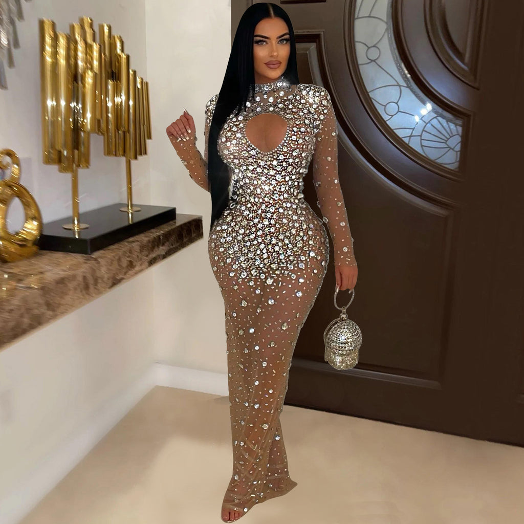 Women's Rhinestone Maxi Dress